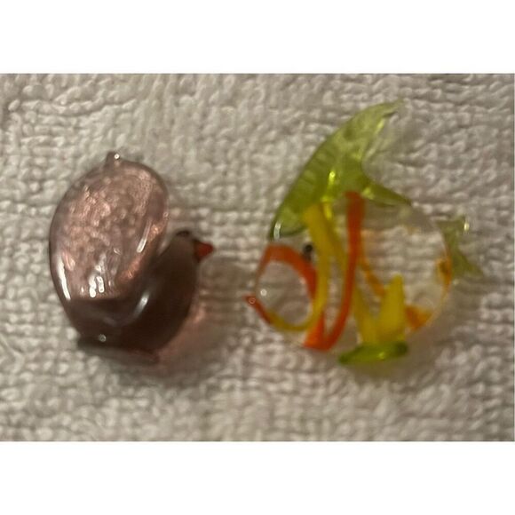 Vintage miniature blown glass fish and bird  art glass figurines - Picture 2 of 9